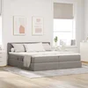 Krevet s od storage s uzglavljem 2 kom. Sivo-smeđa Lažna koža Smeđesiva 180 x 200 cm