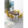 Hanah Home Set Trpezarijski sto i 6 stolica Zen, Žuto-braon