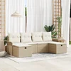 Sjedeća garnitura za vrt 6 kom. Poli ratan Crna 251 x 117 x 85 cm