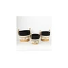 SET 3x slamenih korpi, bež/crna/bela, 25x17x23/28x22x25/35x28x30 cm
