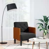 Sofa fotelja s naslonima za ruke crna 55 cm baršunasta