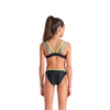 Arena two pieces solid girls black/soft green/water 116cm