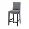 BERGMUND Barska stolica s naslonom, visina radne ploče crna/Gunnared siva, 62 cm