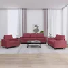 3-dijelni set sofa crvena boja vina od tkanine