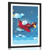 Plakat s paspartujem let z letalom - 30x45 white