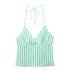 Pull&Bear Top PACIFIC svetlo zelena/bela