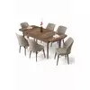 HANAH HOME Rasklopivi trpezarijski sto i stolice (7 delova) Uzi Baroque Cappuccino