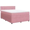 Vidaxl Box spring postelja z vzmetnico roza 160x200 cm žamet