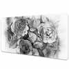 Decormat Podloga za pisalno mizo Black and white roses 120x60 cm