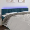 Vidaxl LED posteljno vzglavje temno modro 160x5x78/88 cm žamet