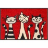 wash+dry PREDPRAŽNIK Three Cats 40/60 cm potiskano rdeča