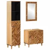 Set ormarića za kupaonicu s ladicama 3 pcs Čvrsto drvo manga