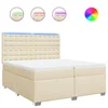 Vidaxl Box spring postelja z vzmetnico krem 200x200 cm blago