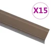Vidaxl Obrobe za stopnice L-oblike 15 kosov aluminij 90 cm rjave
