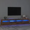 TV ormarić s LED svjetlima boja dimljenog hrasta 240x35x40 cm