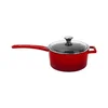 Saucepan with lid, cast iron, 16 cm, Glaze range, red - LAVA brand