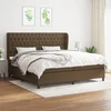vidaXL Box spring postelja z vzmetnico temno rjav 200x200 cm blago
