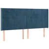 Vidaxl Vzglavje z ušesi temno modro 183x16x118/128 cm žamet