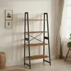 Songmics Knjižna polica z lestvijo 63x34x137 cm rjava