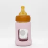 Hevea flašica sa širokim otvorom i zaštitnim rukavom Puder roza 1 kom, 150ml/5oz