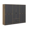 Hanah Home Garderober Elina, 270x210x52cm, Tamnosivi