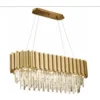 Pipe Organ Crystal BRASS - Long Chandelier - podolgovat kristalni lestenec 80cm