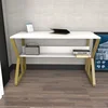 Hanah home Radni sto 120x72,8x60?cm Belo-Zlatni