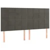 Vidaxl Vzglavje postelje temno sivo 160x5x118/128 cm žamet