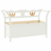 Klupa bijela 107 x 45 x 75,5 cm od masivne jelovine