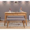 Hanah Home Set Trpezarijski sto i 2 klupe Santiago 0701, Sivi