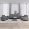 3-dijelni set sofa tamnosivi od tkanine