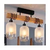 Brilagi - Plafonski luster WOOD GLASS 3xE27/60W/230V borovina/crna/bela
