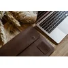 shumee Temno rjava ročno izdelana torbica za MacBook 13 z zavihkom