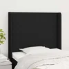 Vidaxl Vzglavje z ušesi črn 93x16x118/128 cm blago