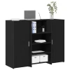Recepcijski stol crni hrast 135x50x103,5 cm konstruiranog drva