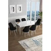 Hanah Home Set Trpezarijski sto i 6 stolica Han, Crno-beli