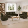 vidaXL Kavčna garnitura 3 pcs Rjava Umetno nubuk usnje