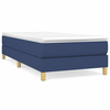 Vidaxl Box spring posteljni okvir moder 90x200 cm blago