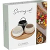 Excellent Houseware Komplet 3 skodelic za prigrizke s servirno desko
