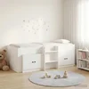 Loft krevet s ormarom s pohranom 3 pcs Bijela Konstruirano drvo