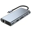 Adapter Type C na LAN Gb/ SD card/ TF/ Type C/ 3xUSB 3.0/ Audio/ HDMI i VGA 10 u 1 20cm kabl