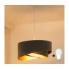 Brilagi - LED luster na sajli LYRA 1xE27/15W/230V siva/zlatna