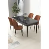 Hanah Home Set Trpezarijski sto i 4 stolice Nil, Terakota