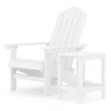 Vidaxl Vrtni stol Adirondack z mizico HDPE bel
