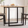 Blagovaonski stol O-oblika 80x80x75,5 cm od borovine i čelik