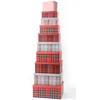 Novogodišnja kutija tartan red grey ( 43505 )