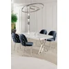 Hanah Home Set Trpezarijski sto i 4 stolice Rigel, Plavo-beli