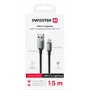 SWISSTEN PODATKOVNI KABEL TEXTILE II USB/LIGHTNING 1,5 M ČRN