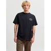 JACK & JONES Majica JJEORGANIC STUDIO črna / bela