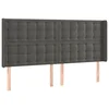 Vidaxl Vzglavje z ušesi temno sivo 163x16x118/128 cm žamet